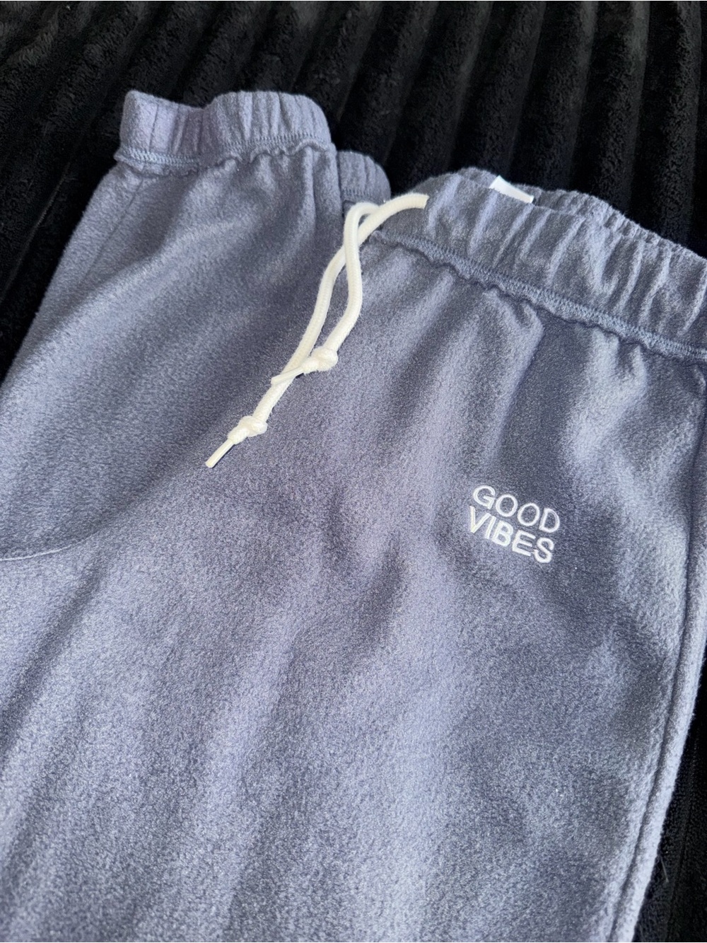 No Boundaries Light Blue 'Good Vibes' Terry Joggers